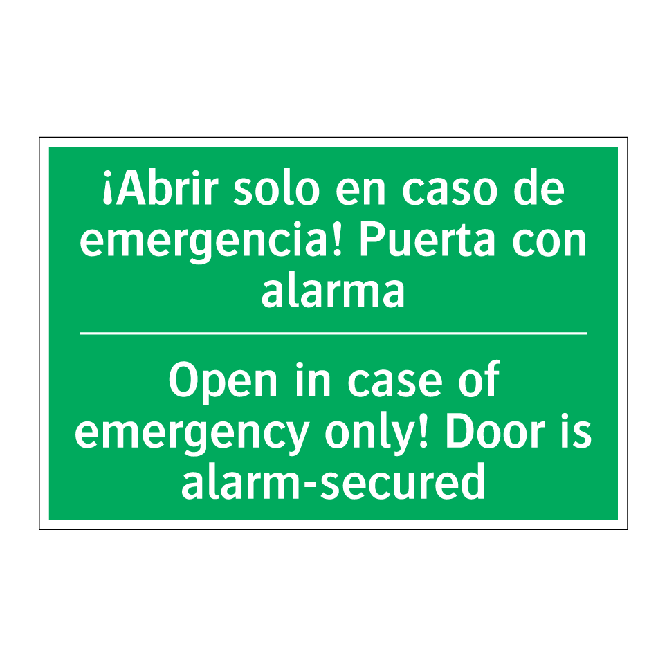 ¡Abrir solo en caso de /.../ - Open in case of emergency /.../