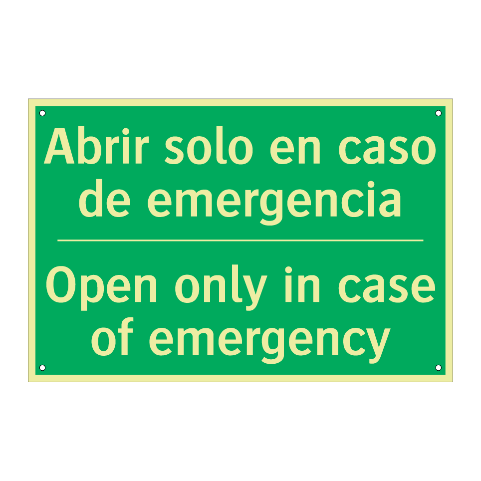 Abrir solo en caso de /.../ - Open only in case of emergency