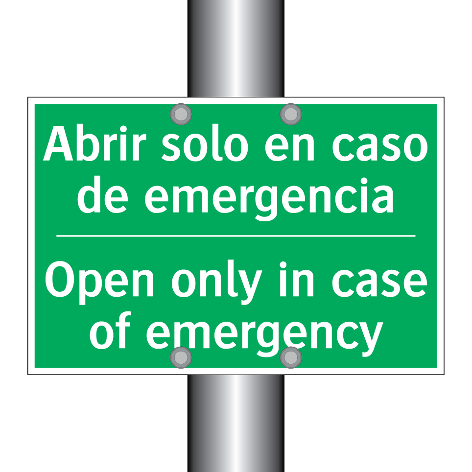 Abrir solo en caso de /.../ - Open only in case of emergency