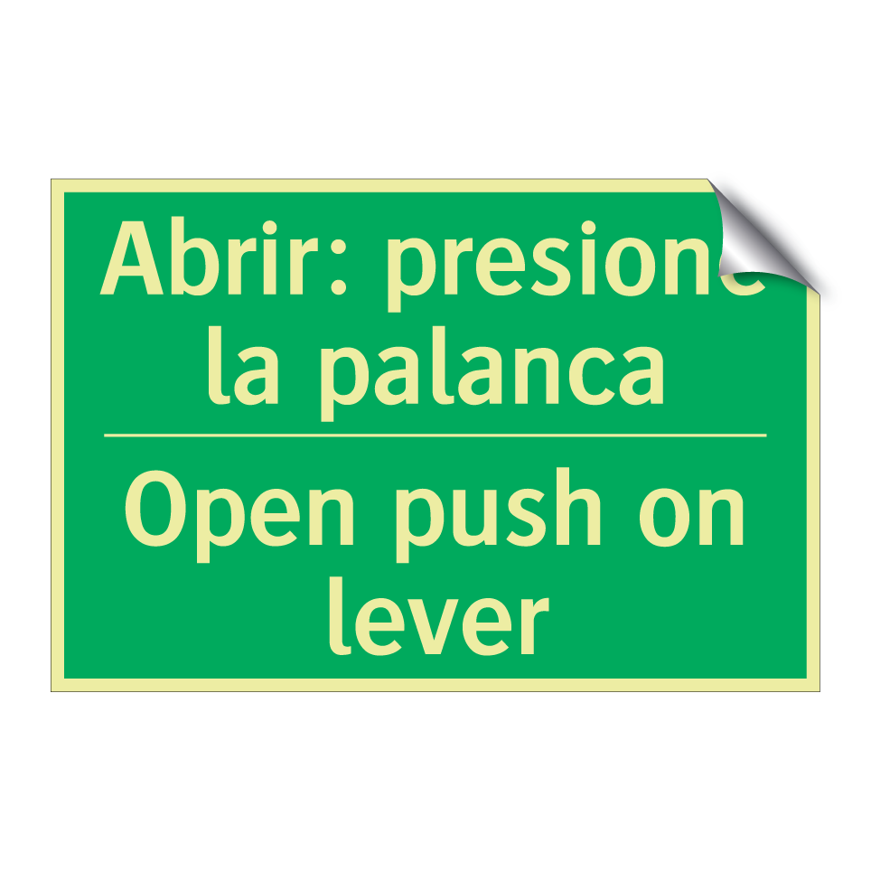 Abrir: presione la palanca - Open push on lever