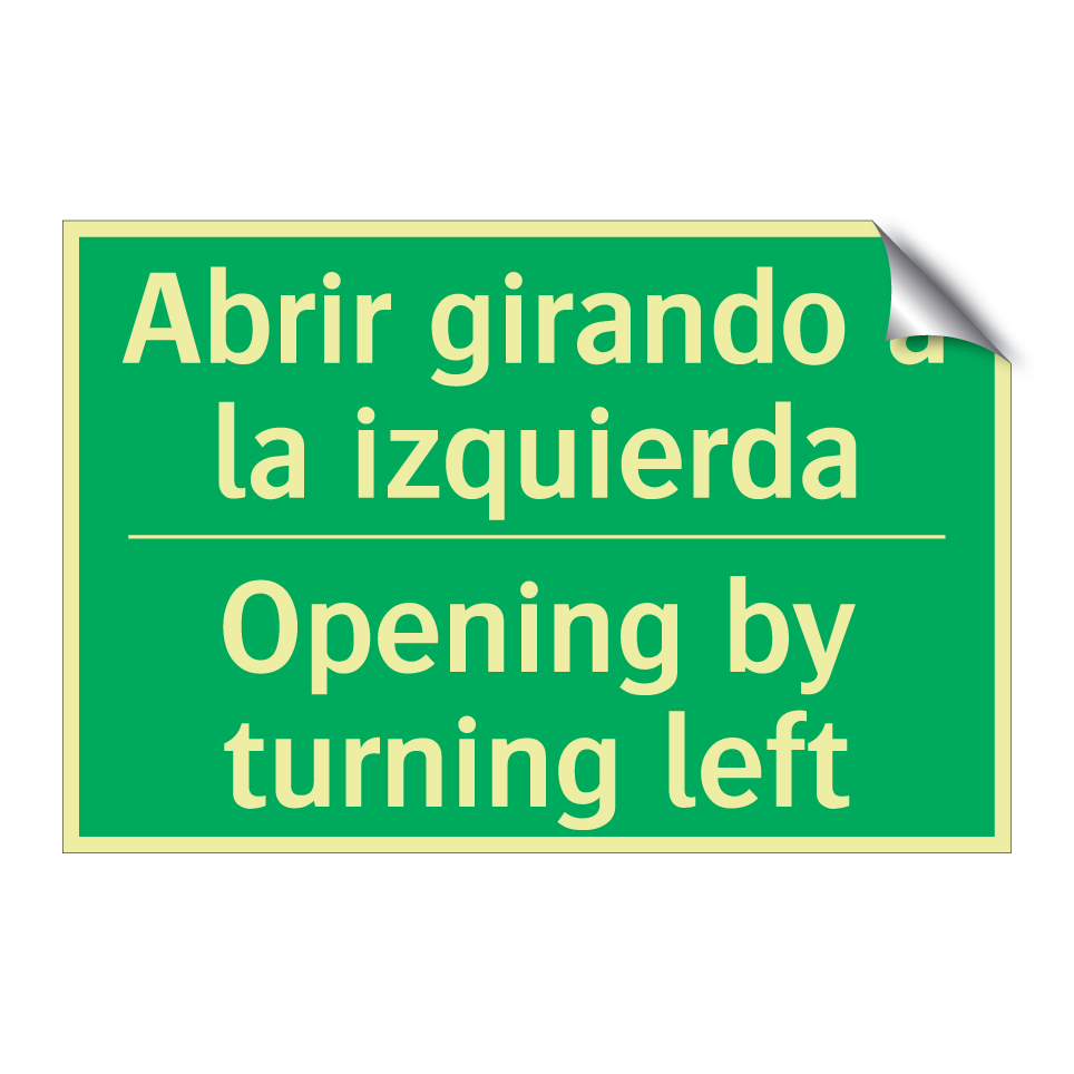 Abrir girando a la izquierda - Opening by turning left