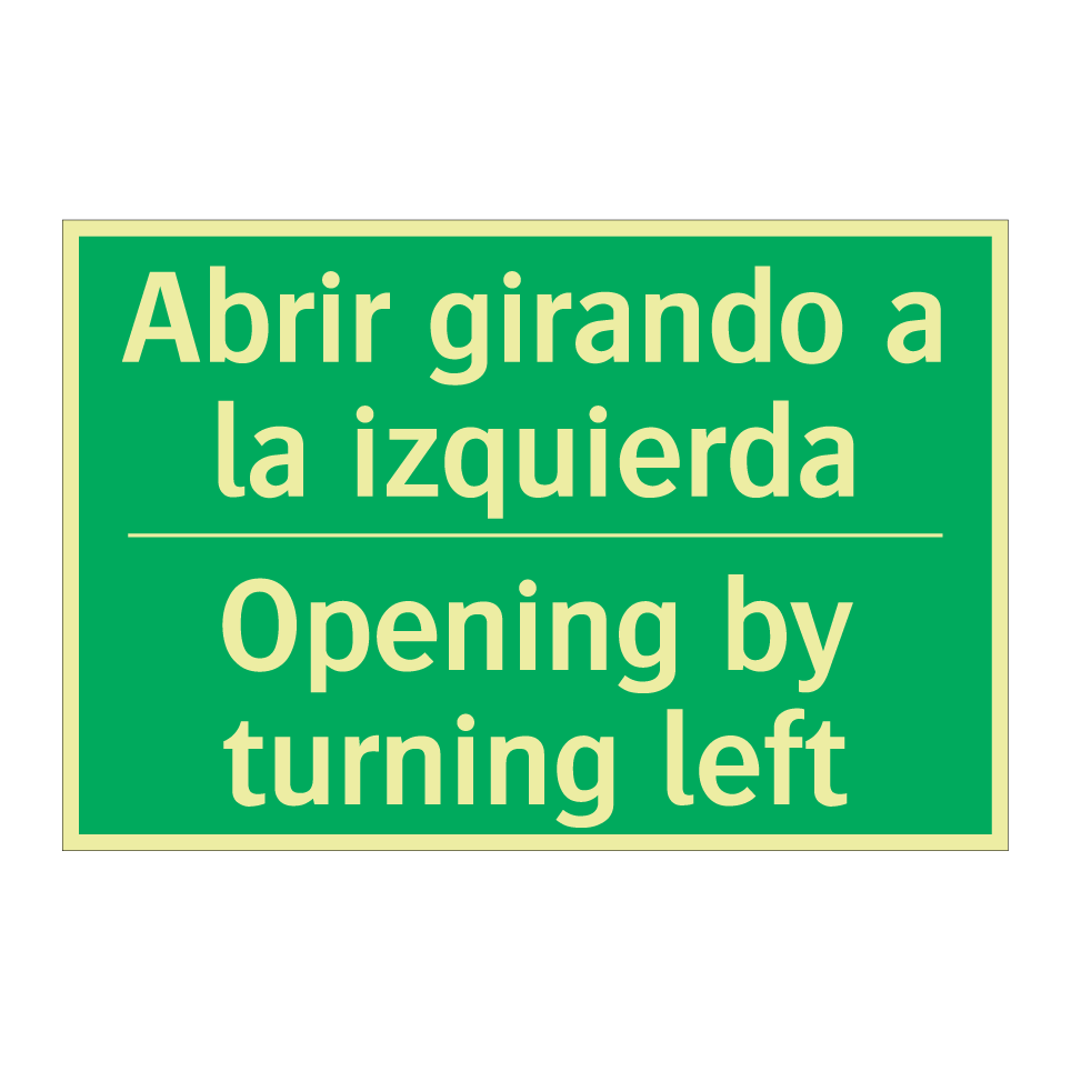 Abrir girando a la izquierda - Opening by turning left