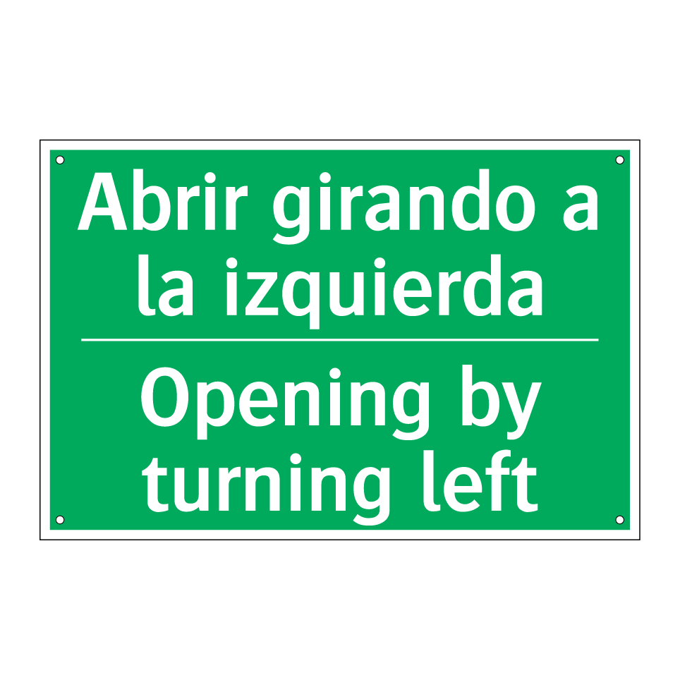 Abrir girando a la izquierda - Opening by turning left