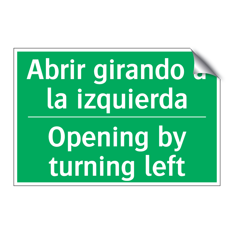 Abrir girando a la izquierda - Opening by turning left