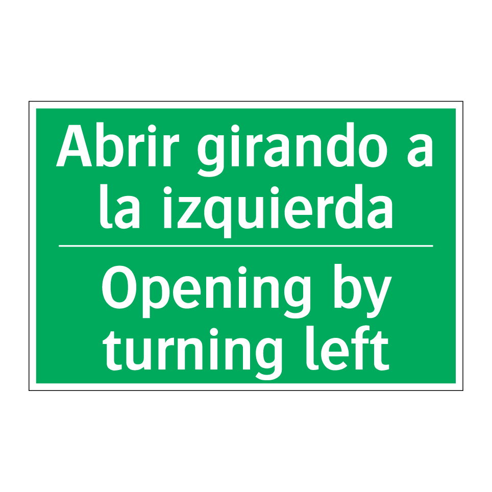 Abrir girando a la izquierda - Opening by turning left