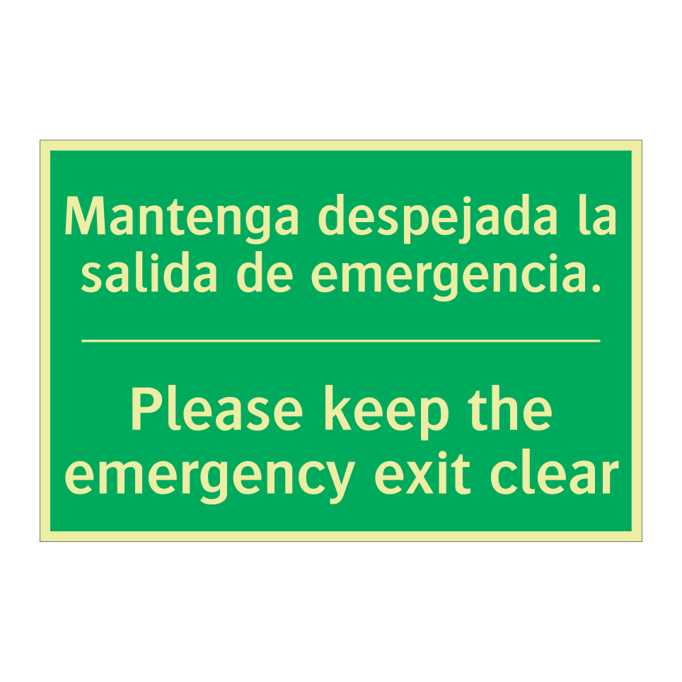 Mantenga despejada la salida /.../ - Please keep the emergency /.../