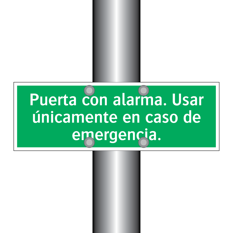 Puerta con alarma. Usar únicamente en caso de emergencia.