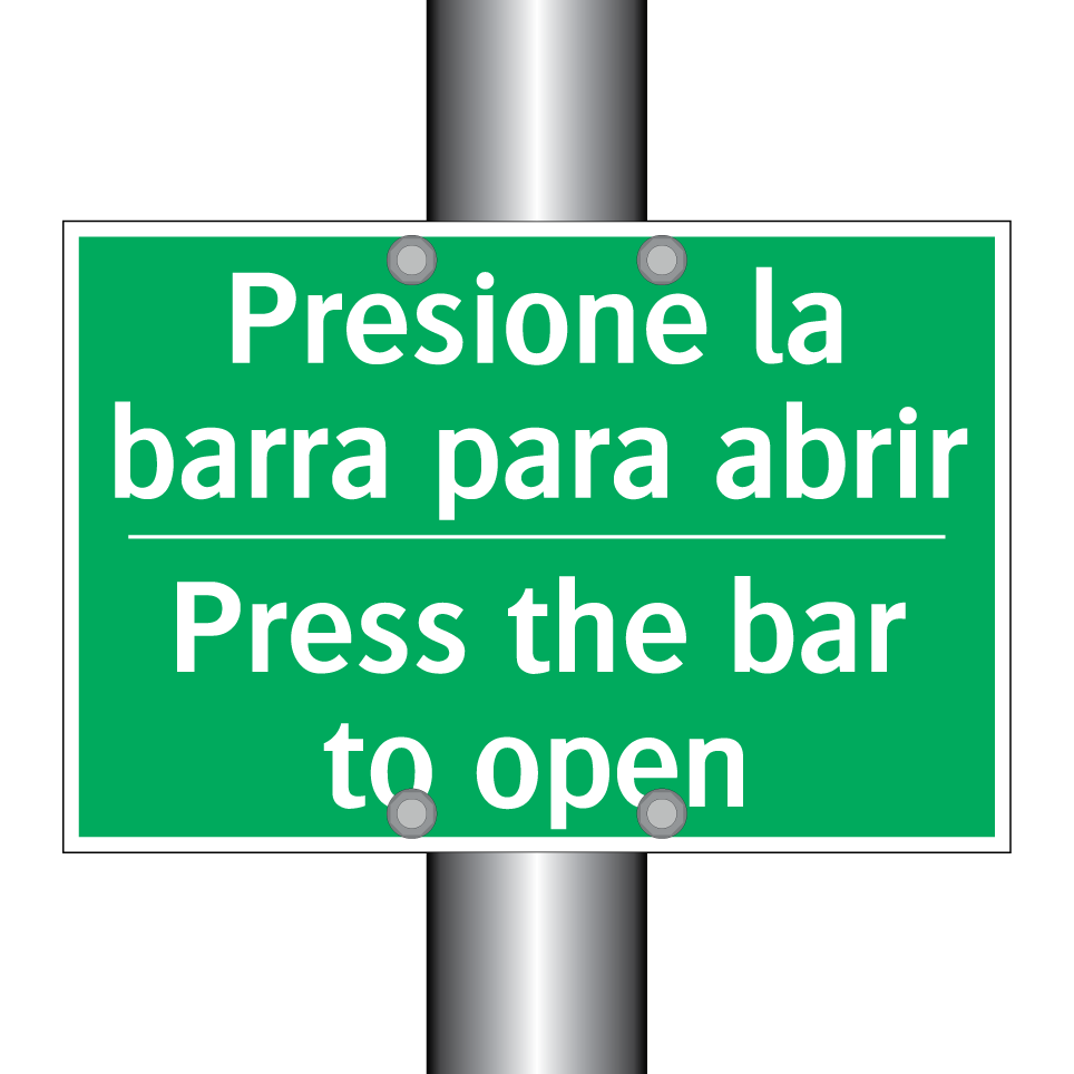 Presione la barra para abrir - Press the bar to open