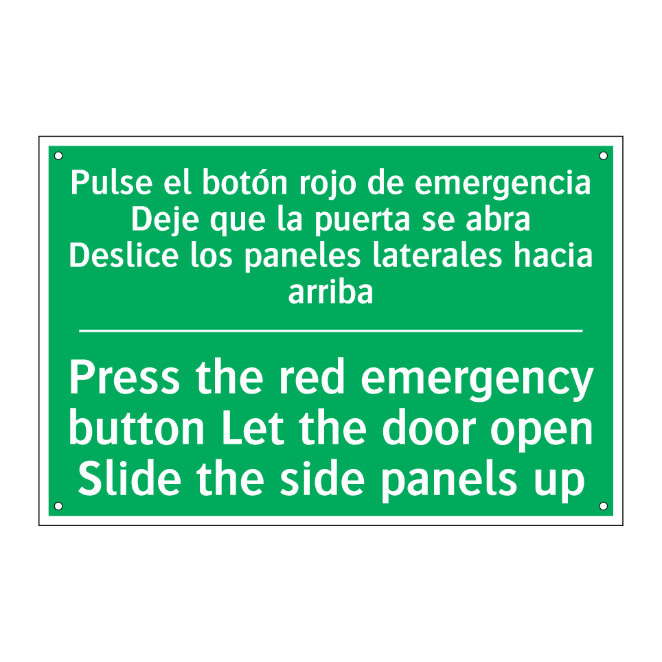 Pulse el botón rojo de /.../ - Press the red emergency /.../