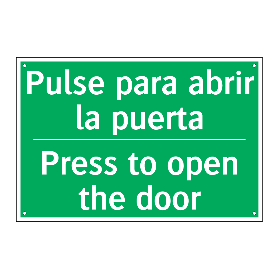 Pulse para abrir la puerta - Press to open the door