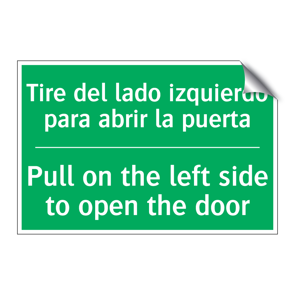 Tire del lado izquierdo para /.../ - Pull on the left side to open /.../