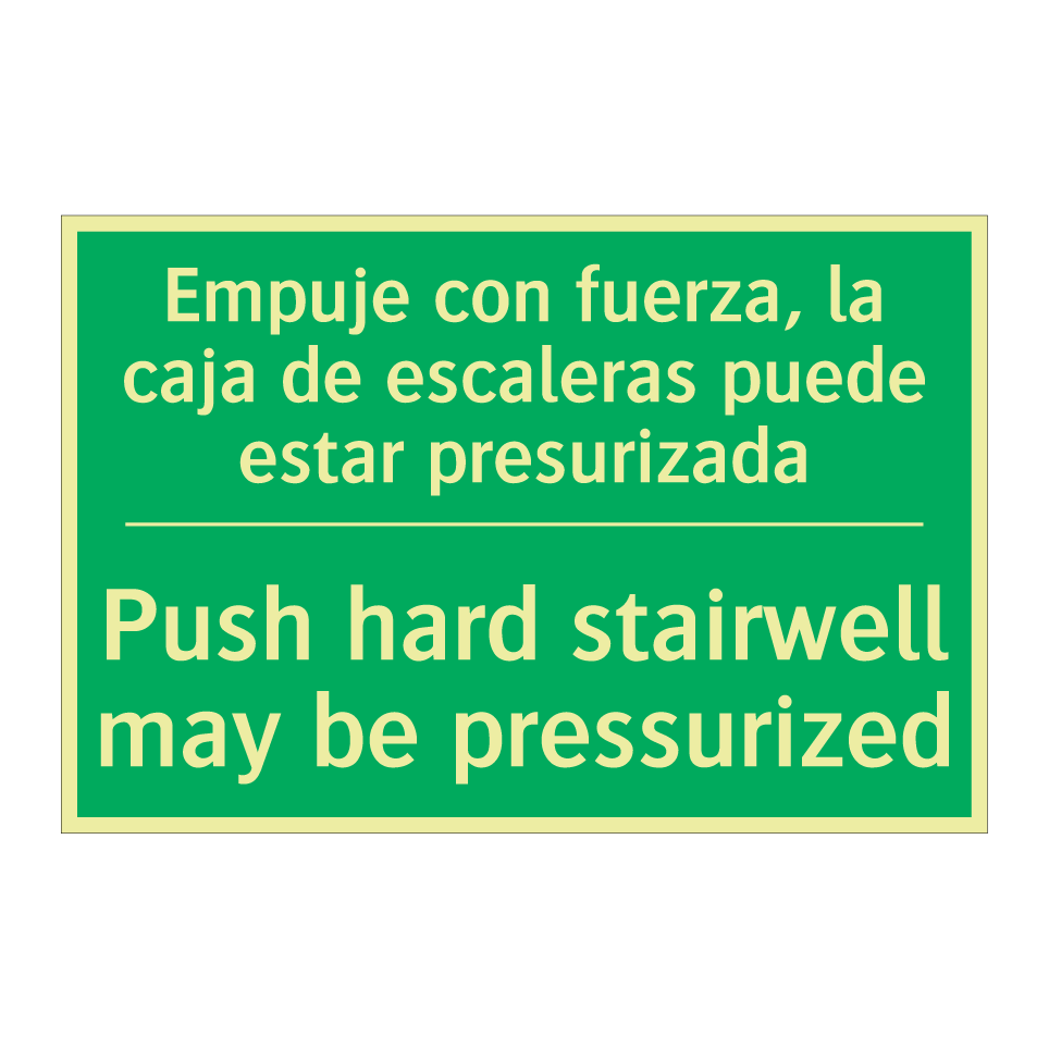 Empuje con fuerza, la caja de /.../ - Push hard stairwell may be /.../