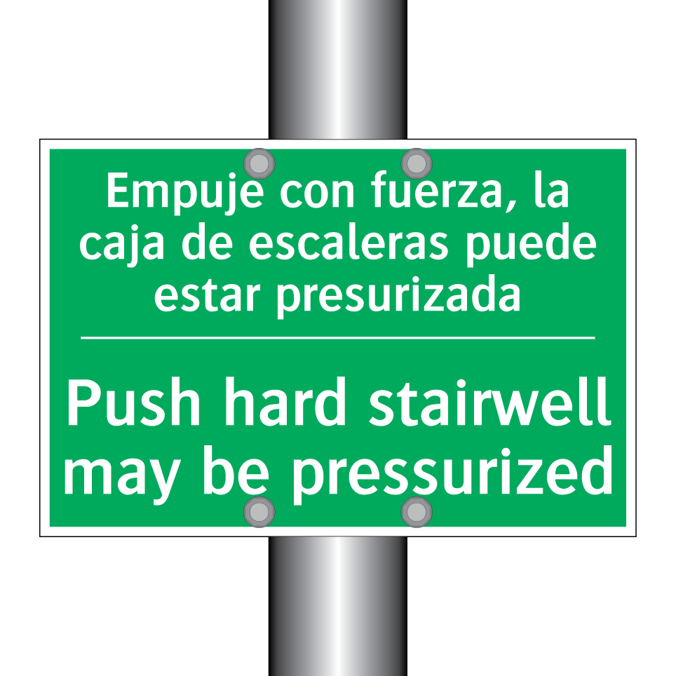 Empuje con fuerza, la caja de /.../ - Push hard stairwell may be /.../