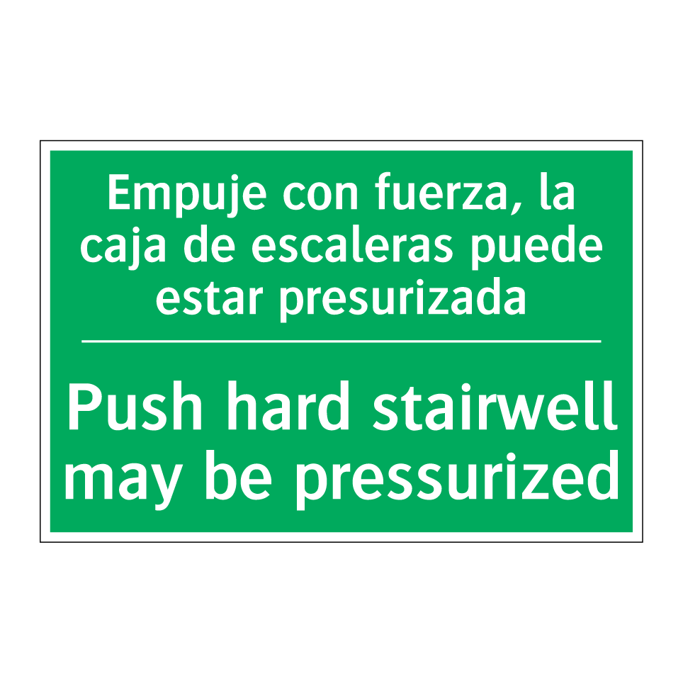 Empuje con fuerza, la caja de /.../ - Push hard stairwell may be /.../