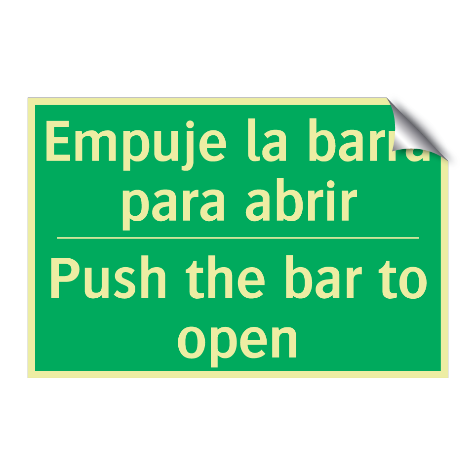 Empuje la barra para abrir - Push the bar to open