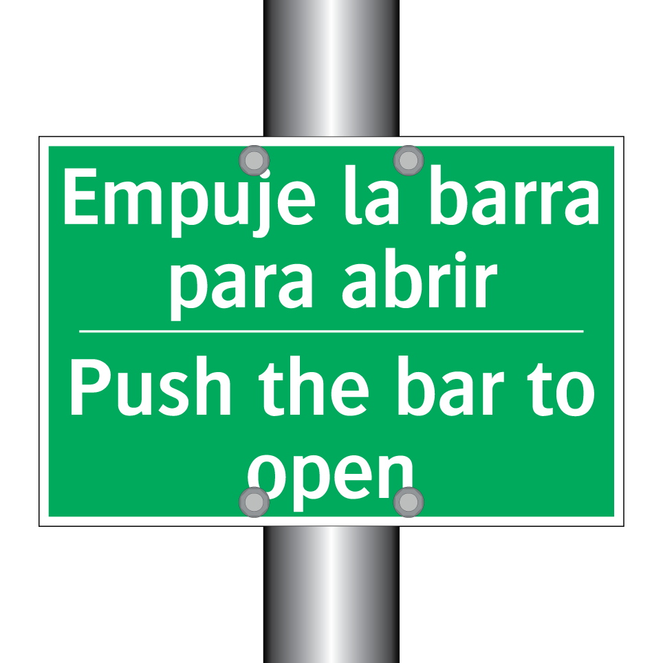 Empuje la barra para abrir - Push the bar to open