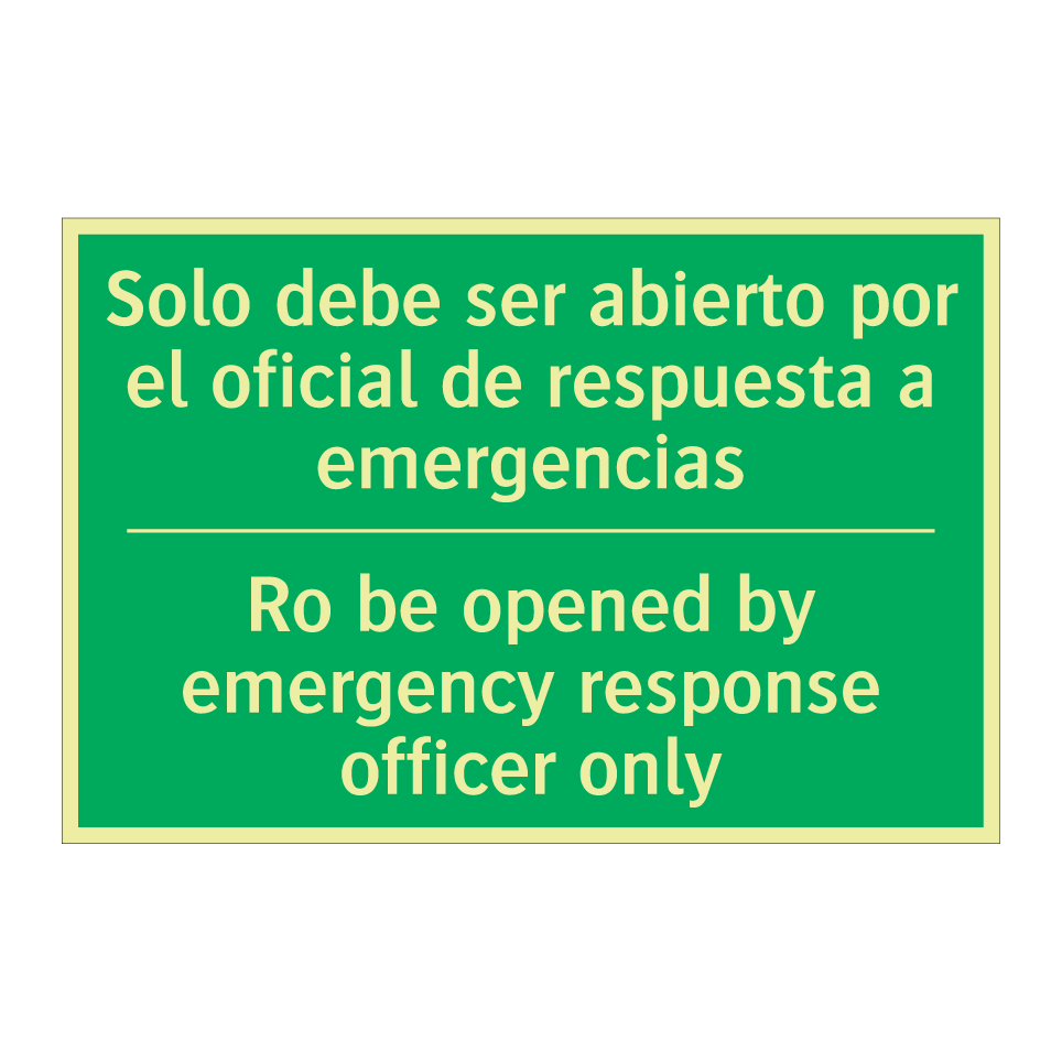 Solo debe ser abierto por el /.../ - Ro be opened by emergency /.../