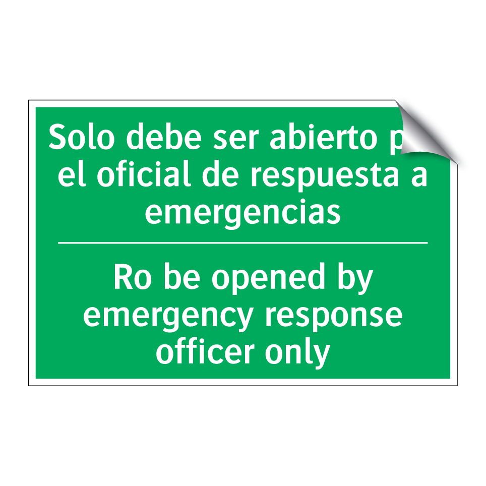 Solo debe ser abierto por el /.../ - Ro be opened by emergency /.../