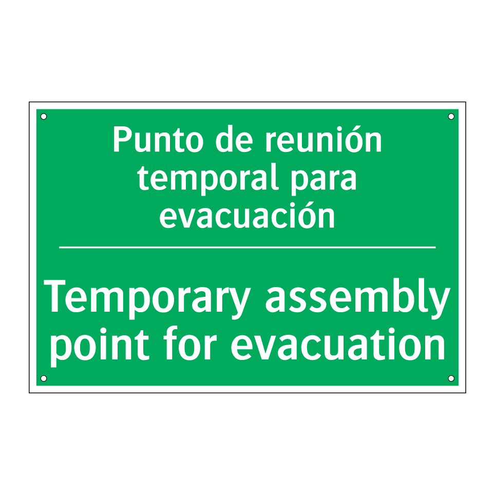Punto de reunión temporal /.../ - Temporary assembly point for /.../