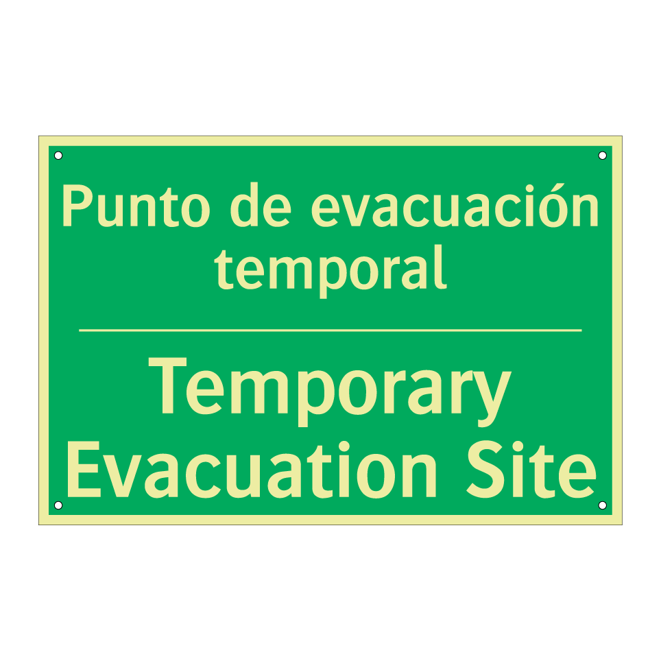 Punto de evacuación temporal - Temporary Evacuation Site