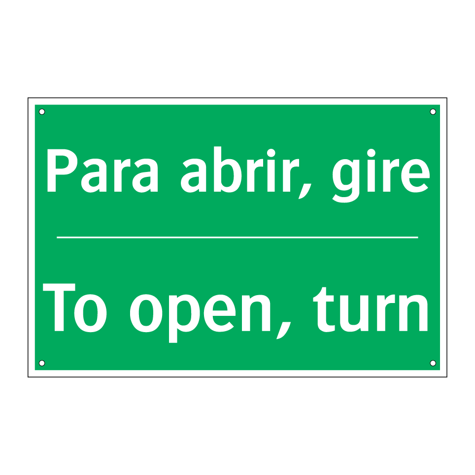 Para abrir, gire - To open, turn