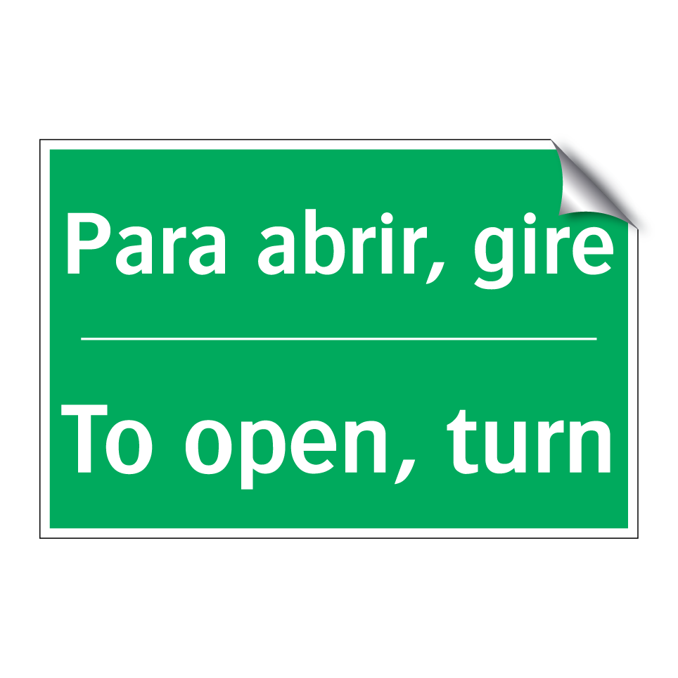 Para abrir, gire - To open, turn