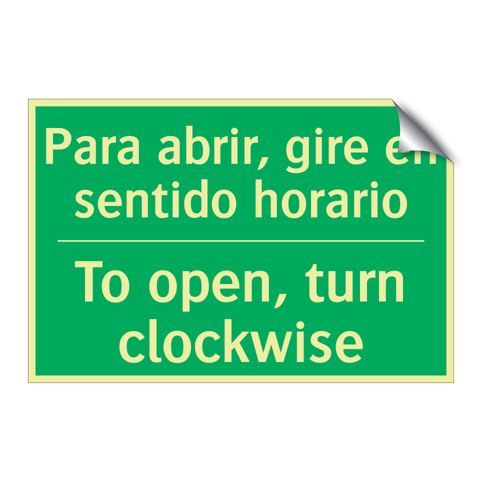 Para abrir, gire en sentido /.../ - To open, turn clockwise