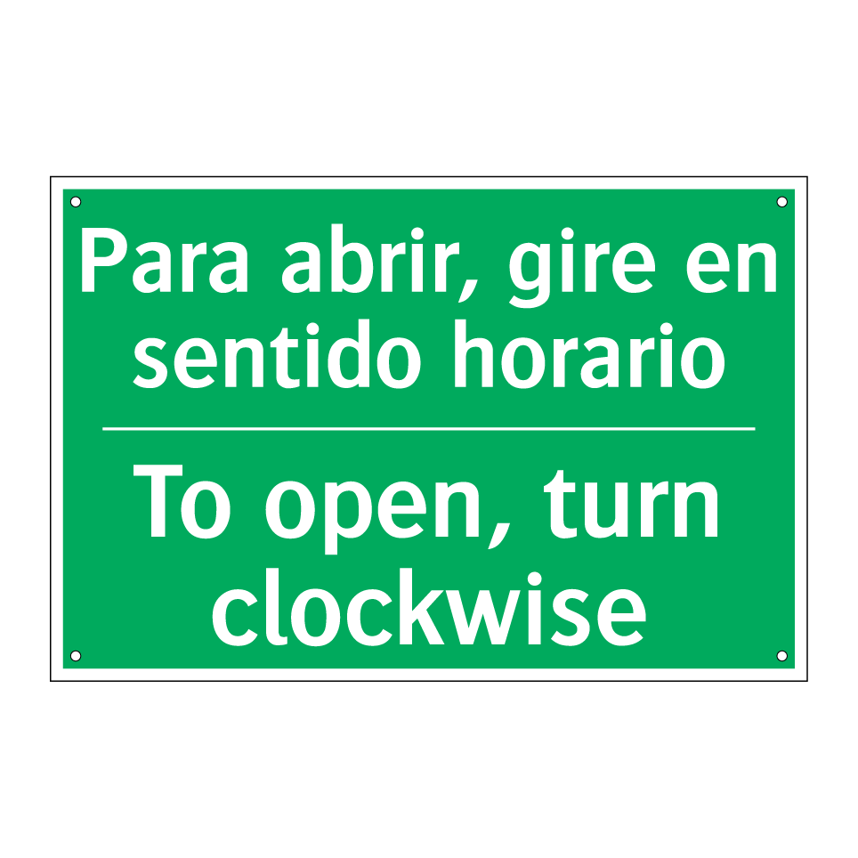 Para abrir, gire en sentido /.../ - To open, turn clockwise