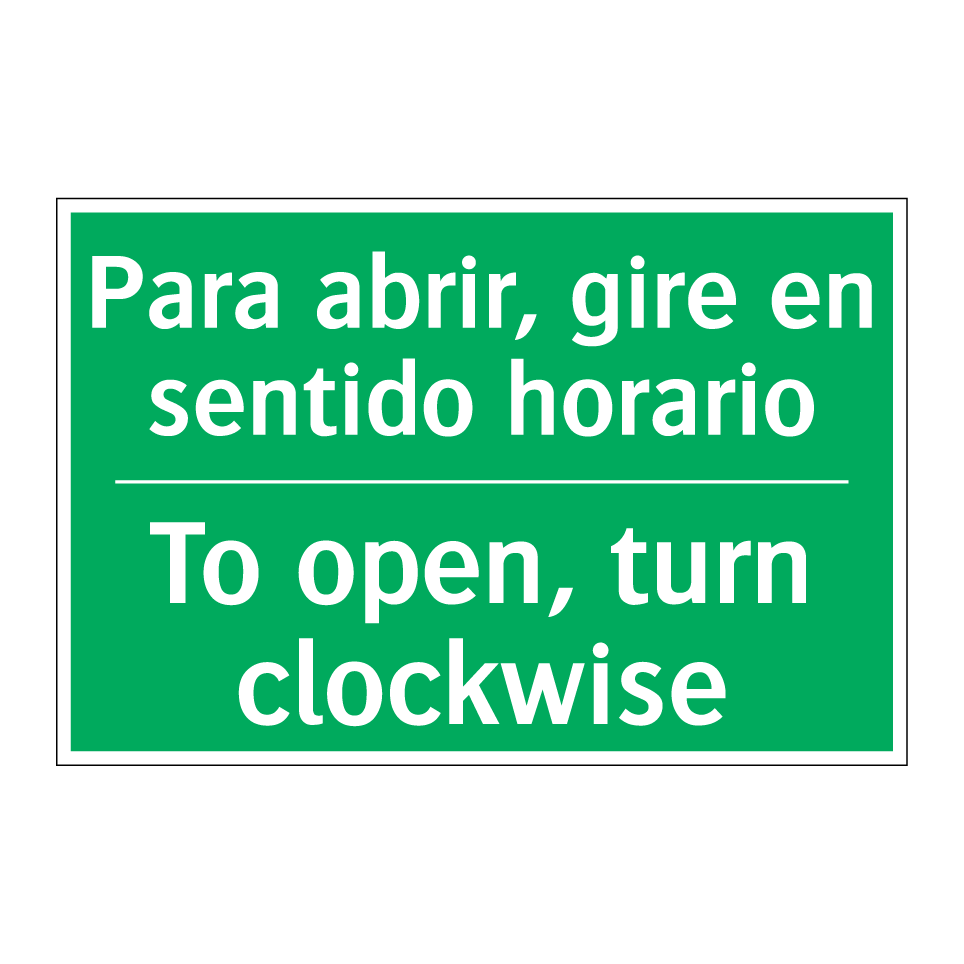 Para abrir, gire en sentido /.../ - To open, turn clockwise