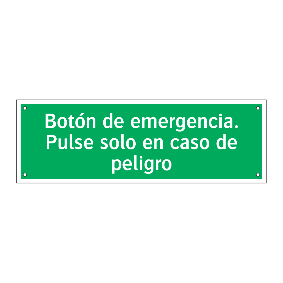 Botón de emergencia. Pulse solo en caso de peligro
