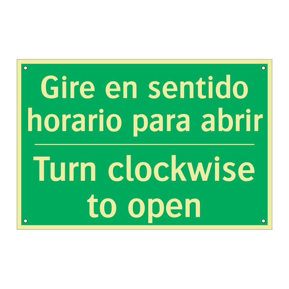 Gire en sentido horario para /.../ - Turn clockwise to open