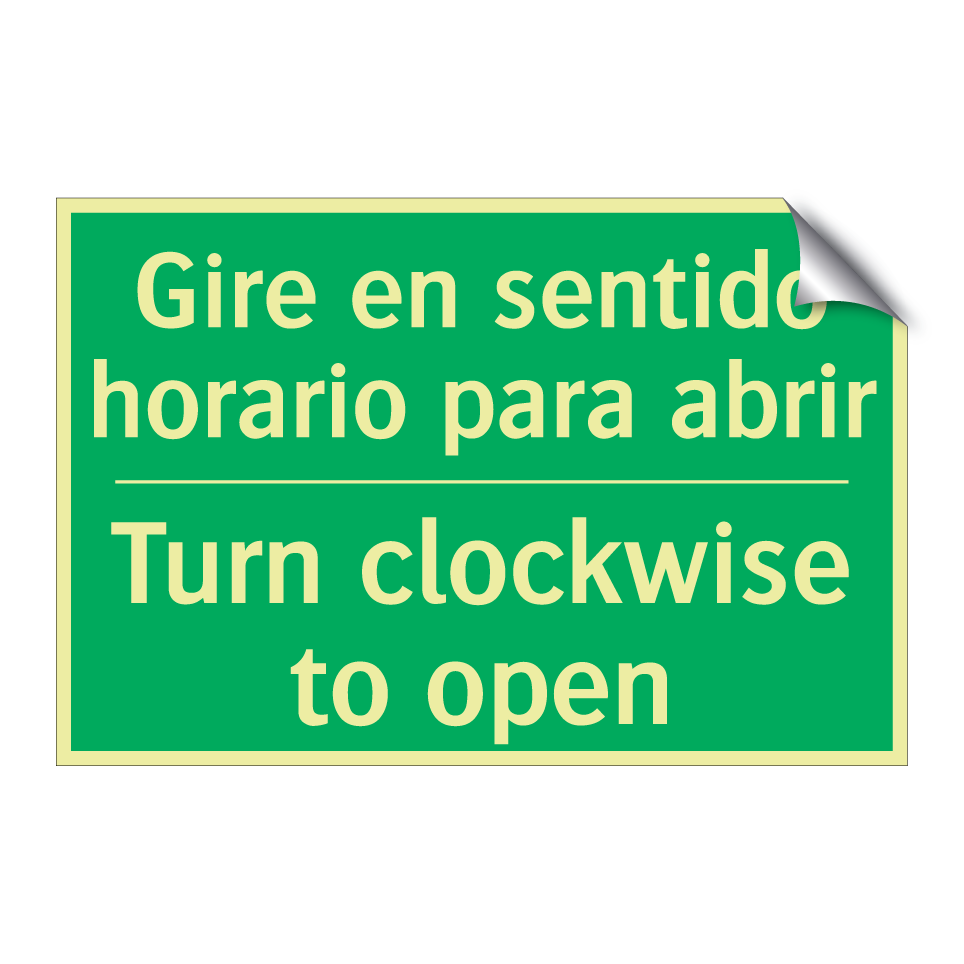 Gire en sentido horario para /.../ - Turn clockwise to open