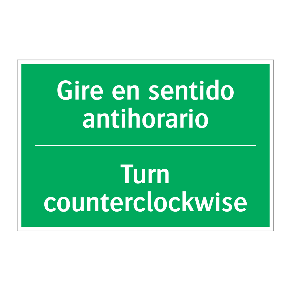 Gire en sentido antihorario - Turn counterclockwise