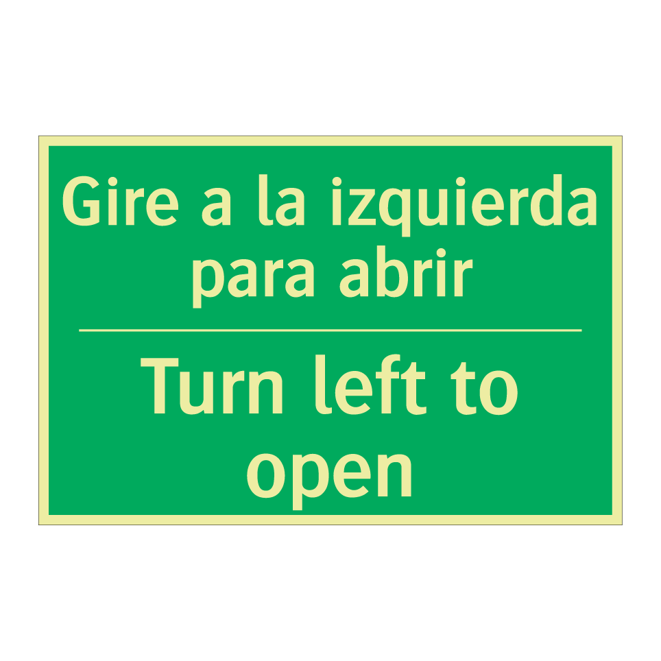 Gire a la izquierda para abrir - Turn left to open