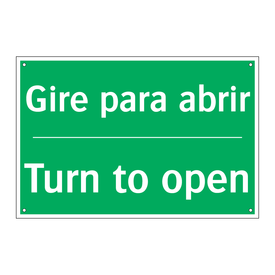 Gire para abrir - Turn to open