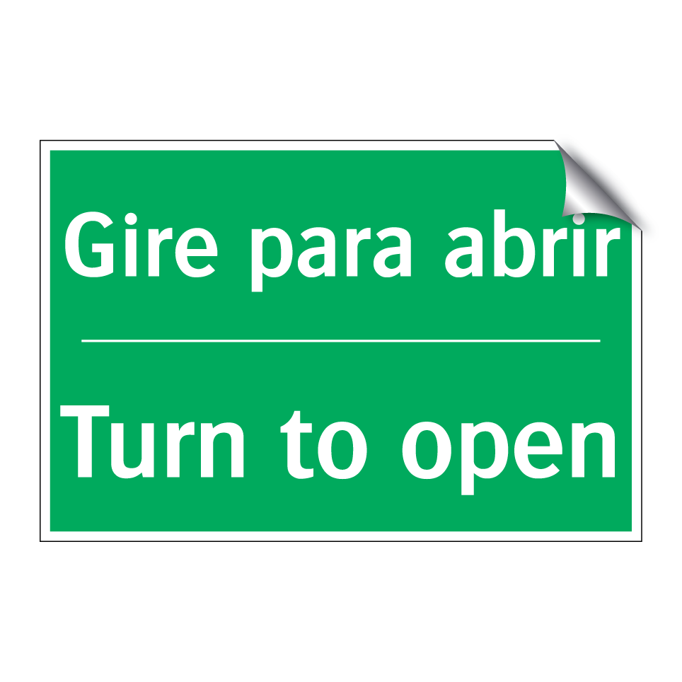 Gire para abrir - Turn to open