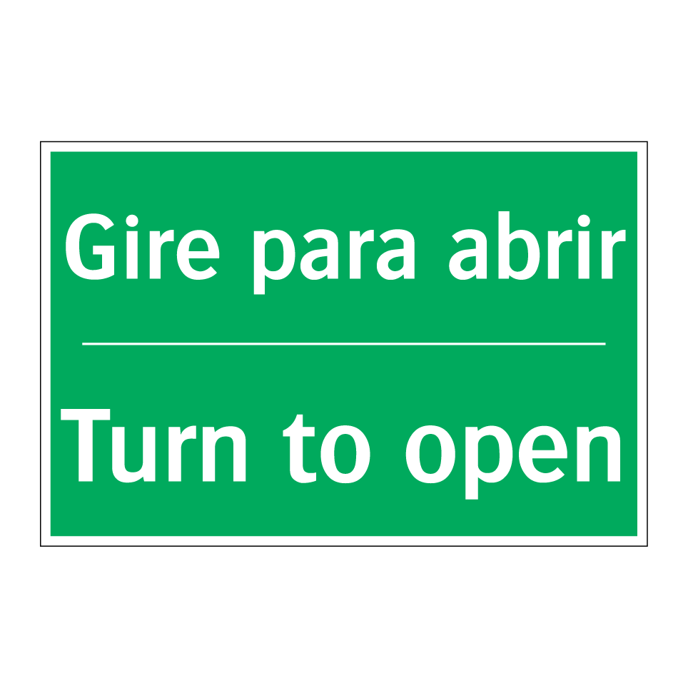 Gire para abrir - Turn to open