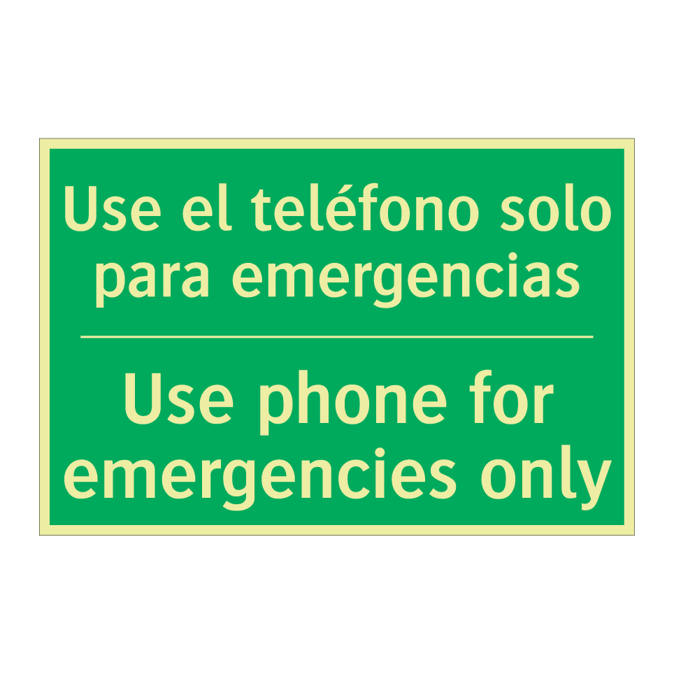 Use el teléfono solo para /.../ - Use phone for emergencies only