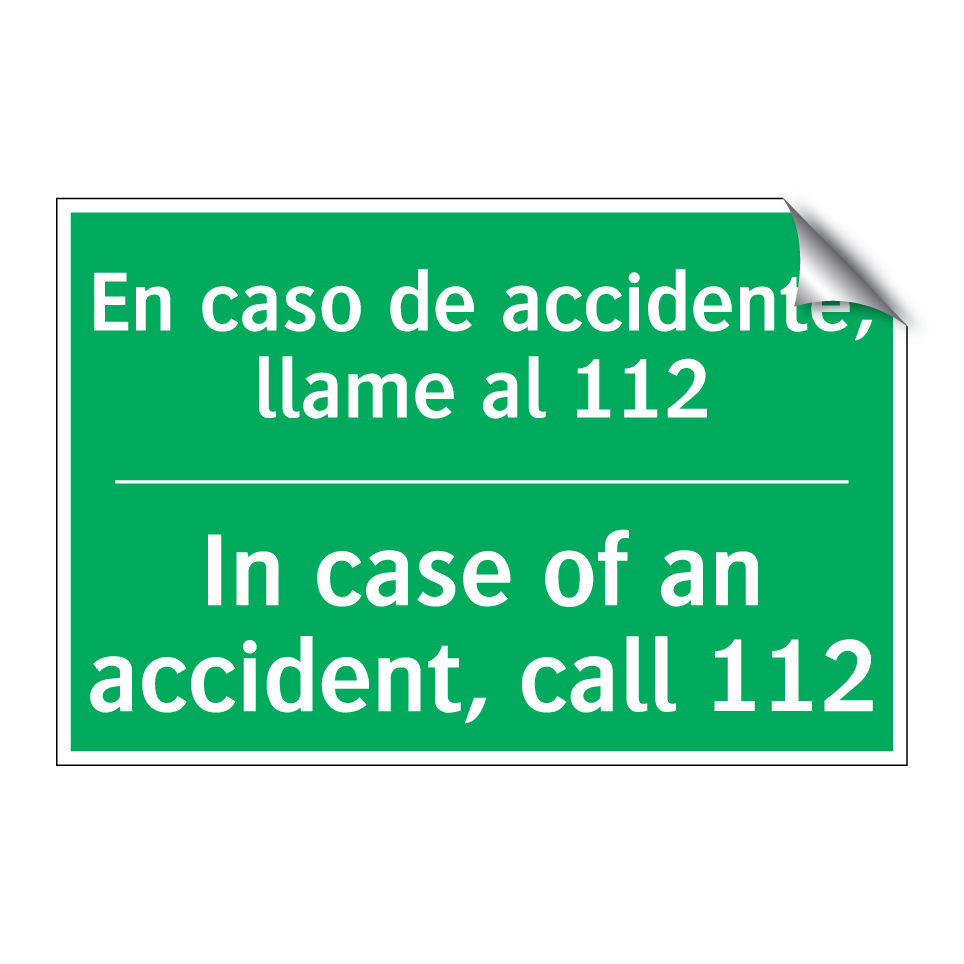 En caso de accidente, llame /.../ - In case of an accident, call /.../