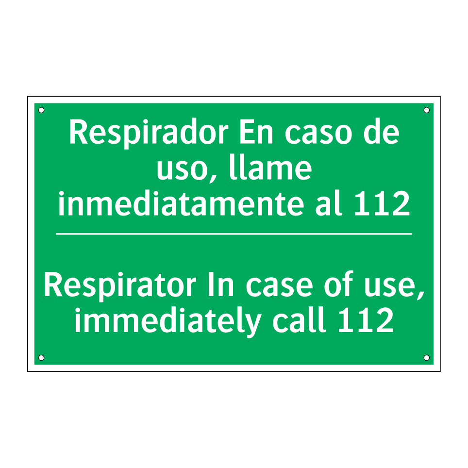 Respirador En caso de uso, /.../ - Respirator In case of use, /.../