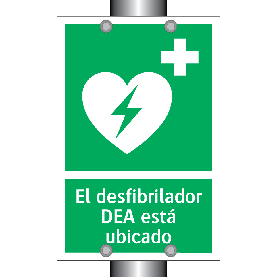 El desfibrilador DEA está ubicado