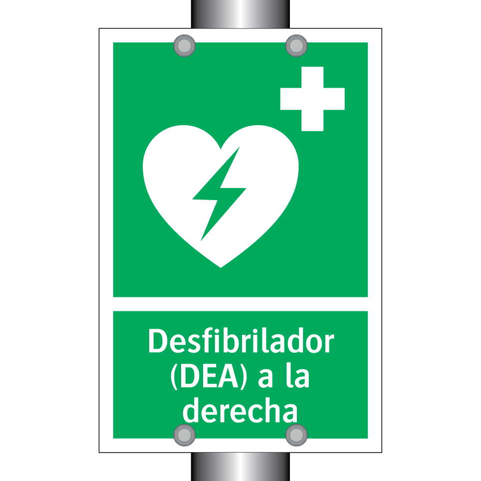 Desfibrilador (DEA) a la derecha