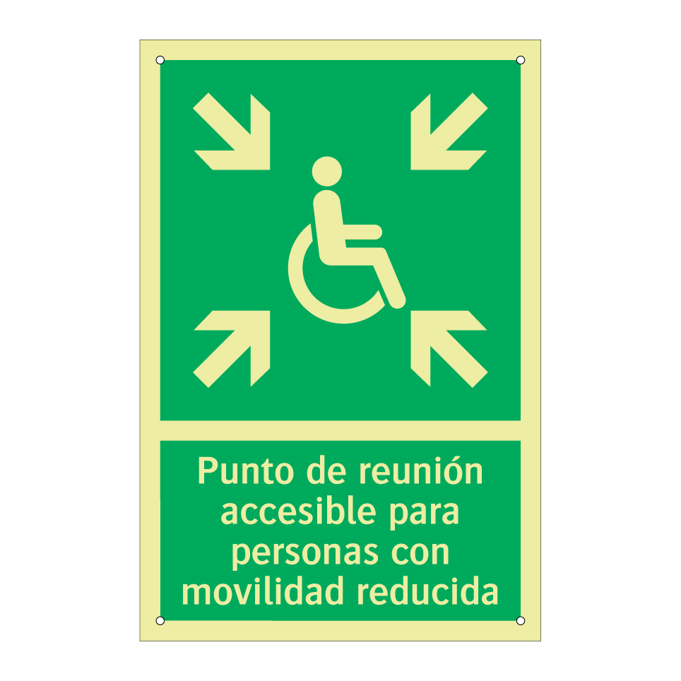 Punto de reunión accesible para personas con movilidad reducida