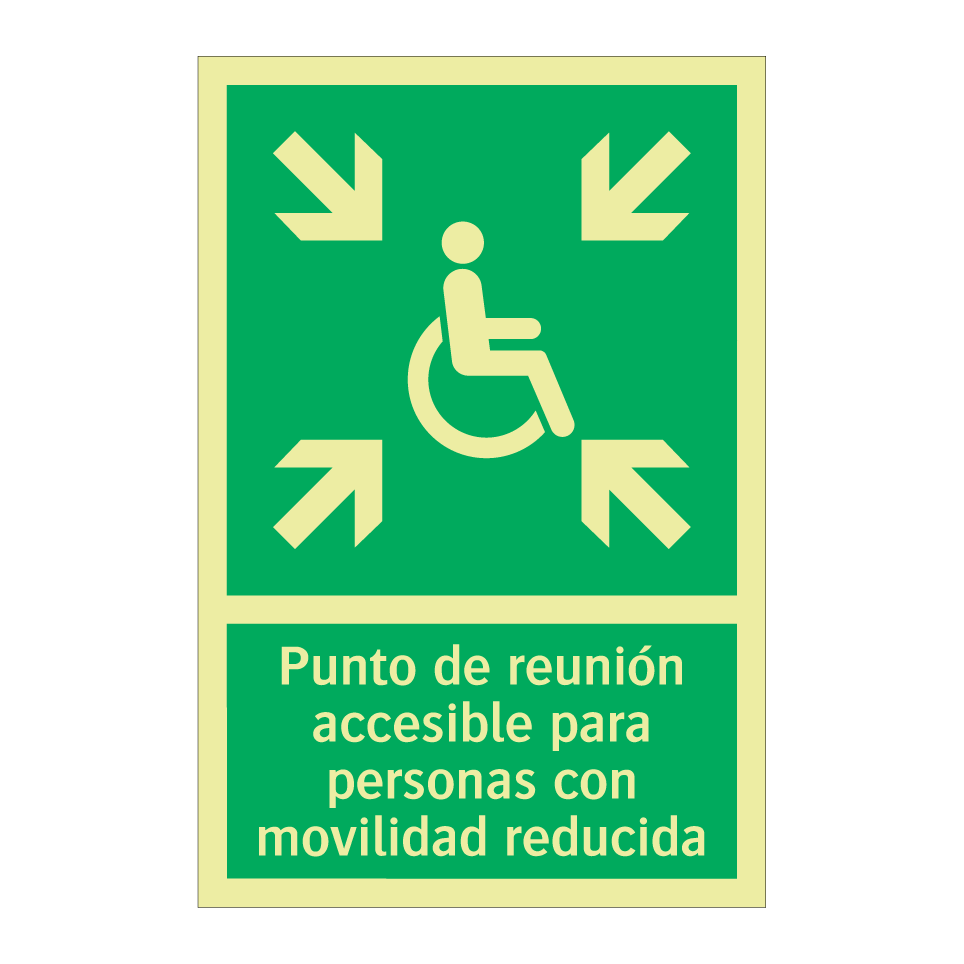 Punto de reunión accesible para personas con movilidad reducida