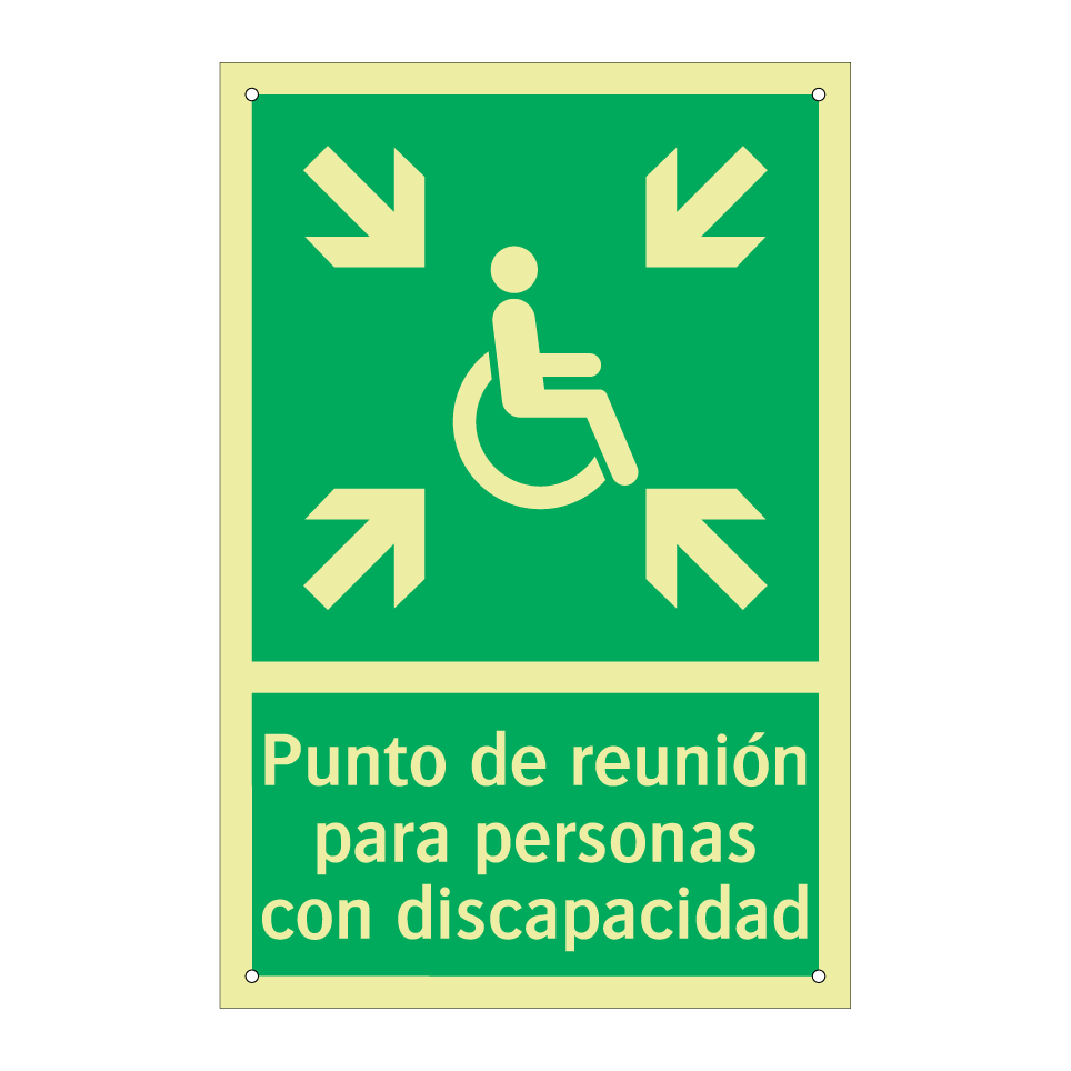 Punto de reunión para personas con discapacidad