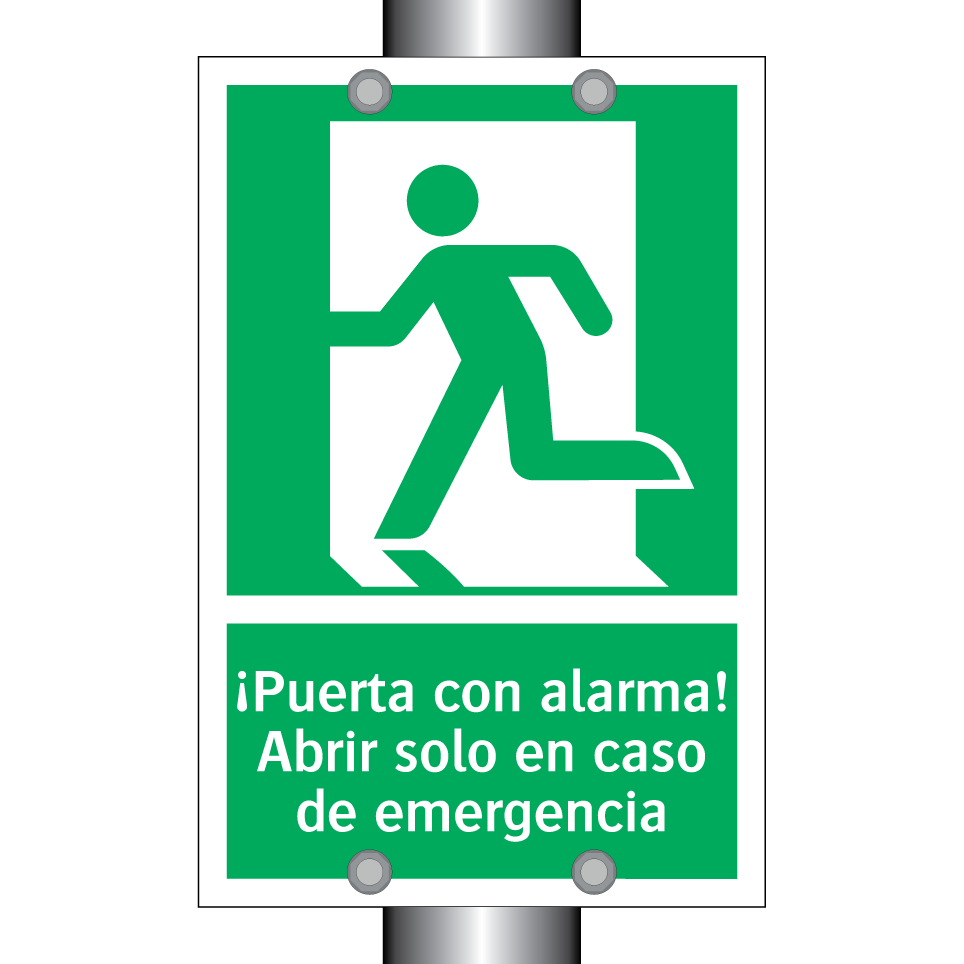 ¡Puerta con alarma! Abrir solo en caso de emergencia