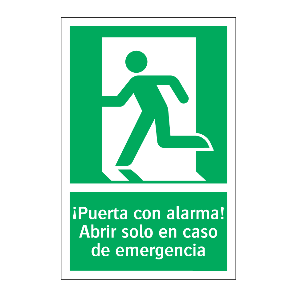 ¡Puerta con alarma! Abrir solo en caso de emergencia
