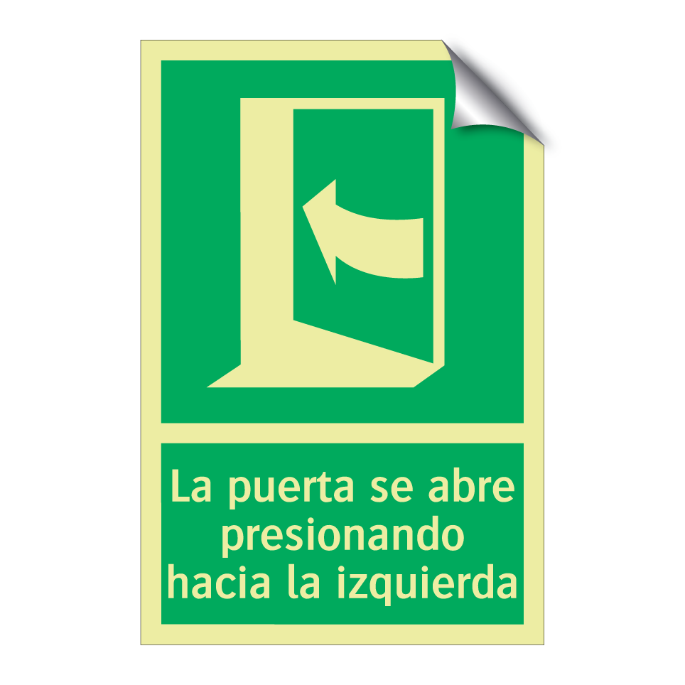 La puerta se abre presionando hacia la izquierda