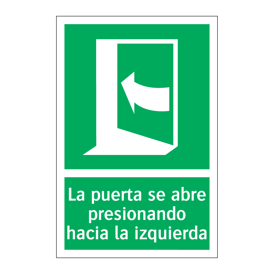 La puerta se abre presionando hacia la izquierda
