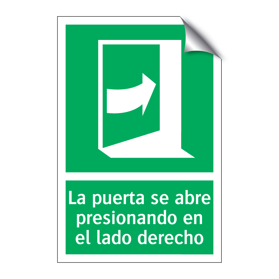 La puerta se abre presionando en el lado derecho